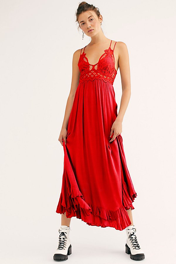 FP One Adella Maxi Slip by FP One at Free People, Cherry Red, M | Free People (Global - UK&FR Excluded)