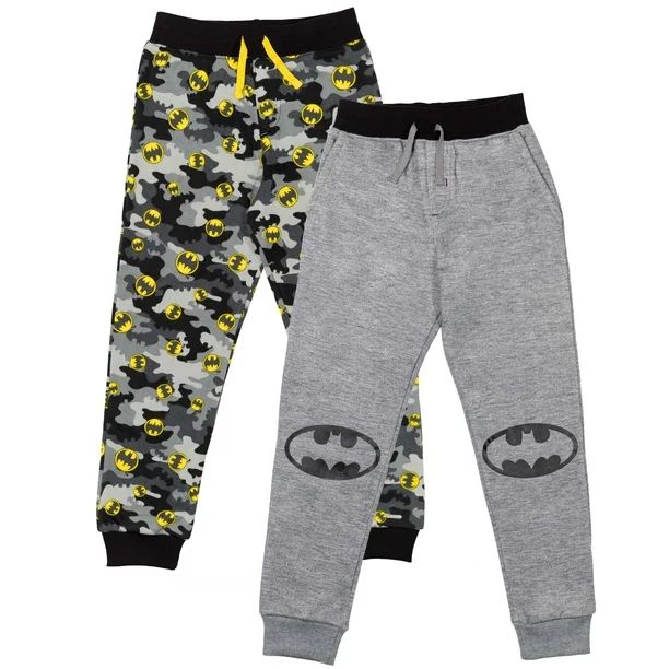 Warner Bros. Justice League Batman Little Boys 2 Pack Fleece Jogger Pants Grey/Camo 6 | Walmart (US)