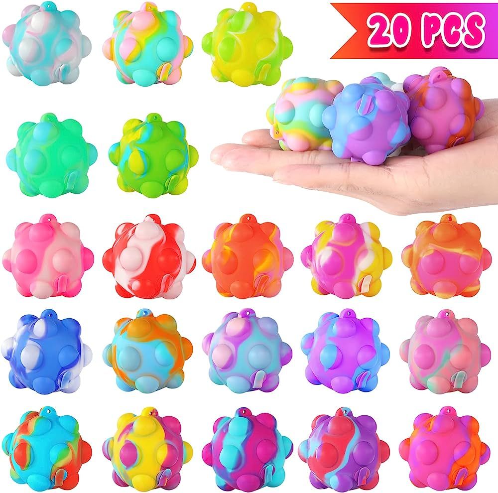 Inflatable Pop Ball Its Mini Fidget Toys Bulk Easter Basket Stuffers 20PCS 3D Fidgets Stress Ball... | Amazon (US)