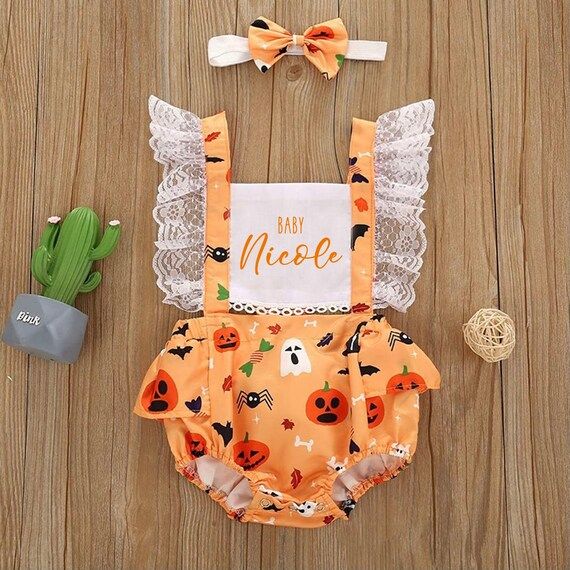 Halloween Baby Girl Costume, Personalized Baby Shower Gift, Infant Clothes Set, Cute Photoshoot O... | Etsy (US)