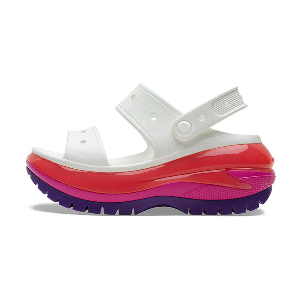 (W) Crocs Classic Mega Crush Sandal 'White Red Purple' US 8W | Novelship