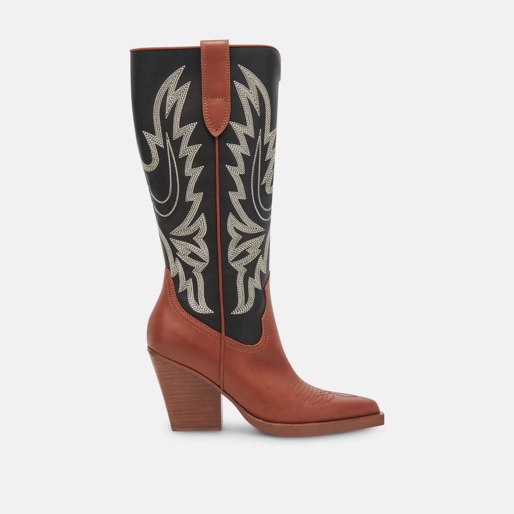 BLANCH BOOTS BROWN BLACK LEATHER | DolceVita.com