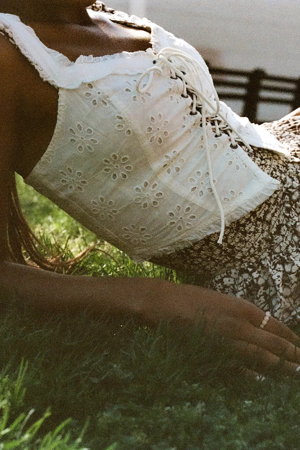 UO Layla Eyelet Corset Top | Urban Outfitters (US and RoW)