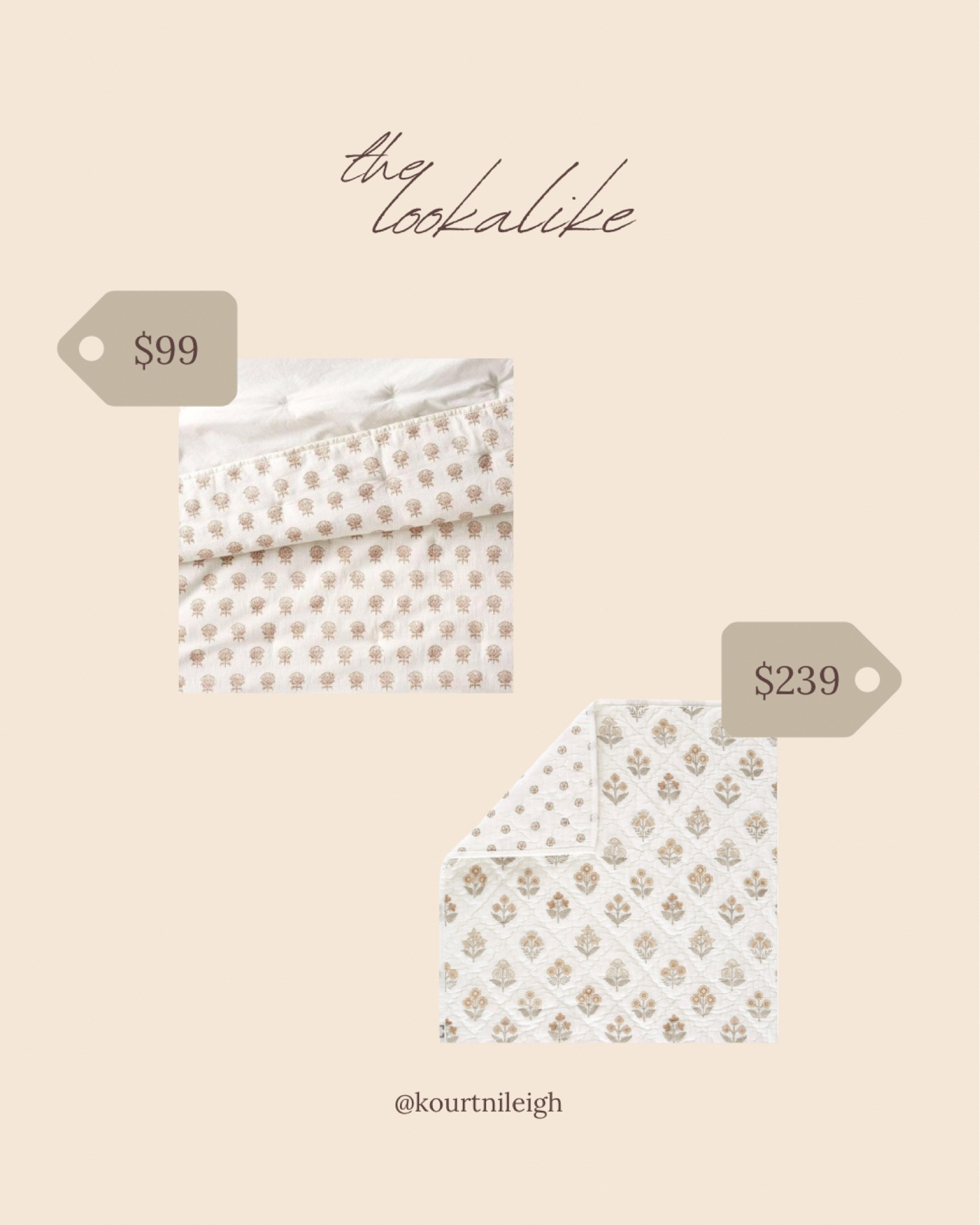 The Lookalike! These Block Print Quilted Bedding are almost identical! And the lookalike is a fraction of the cost, $99! The OG is also on sale! Original price is $299! Save $60! 

#LTKsalealert #LTKhome #LTKFind