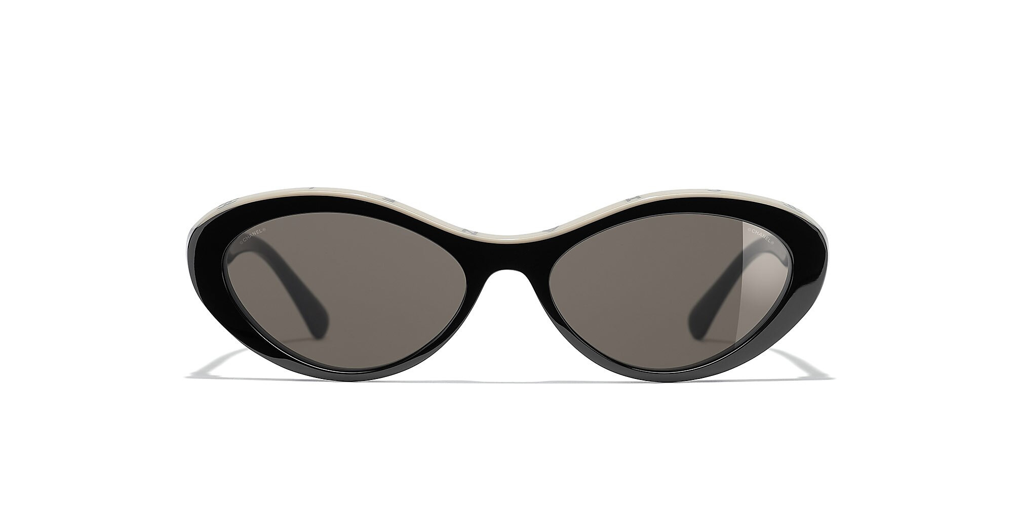 Chanel Unisex Oval Sunglasses CH5416 - Frame color: Schwarz & Beige, Lens color: Braun | Sunglass Hut EU