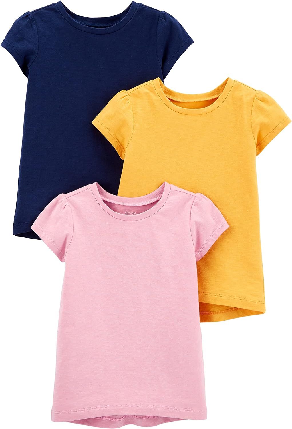 Simple Joys by Carter's Babies, Toddlers, and Girls' Solid Short-Sleeve Tee Shirts, Pack of 3 | Amazon (US)