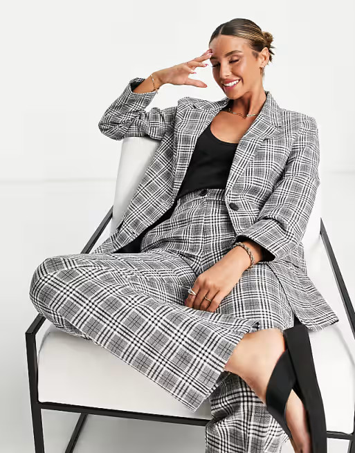 ASOS DESIGN Mix & Match suit blazer in grey check | ASOS (Global)