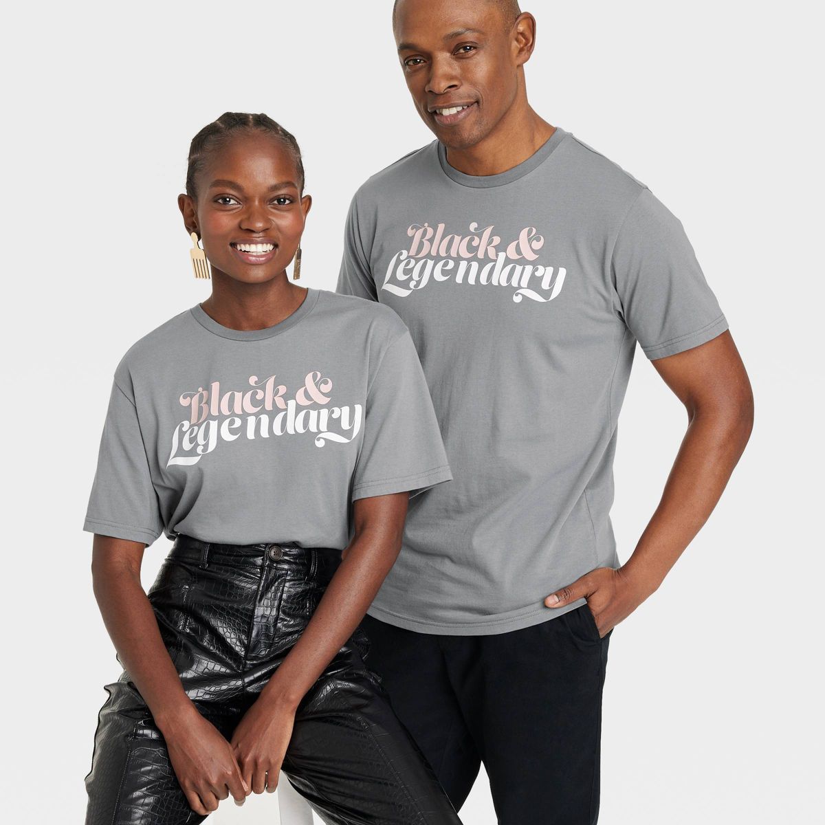 Black History Month Adult Legendary Rootz Short Sleeve 'Black & Legendary' T-Shirt - Gray | Target
