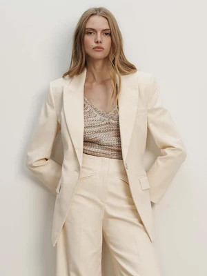 Veronica Beard Chandler Dickey Jacket Ecru | Veronica Beard