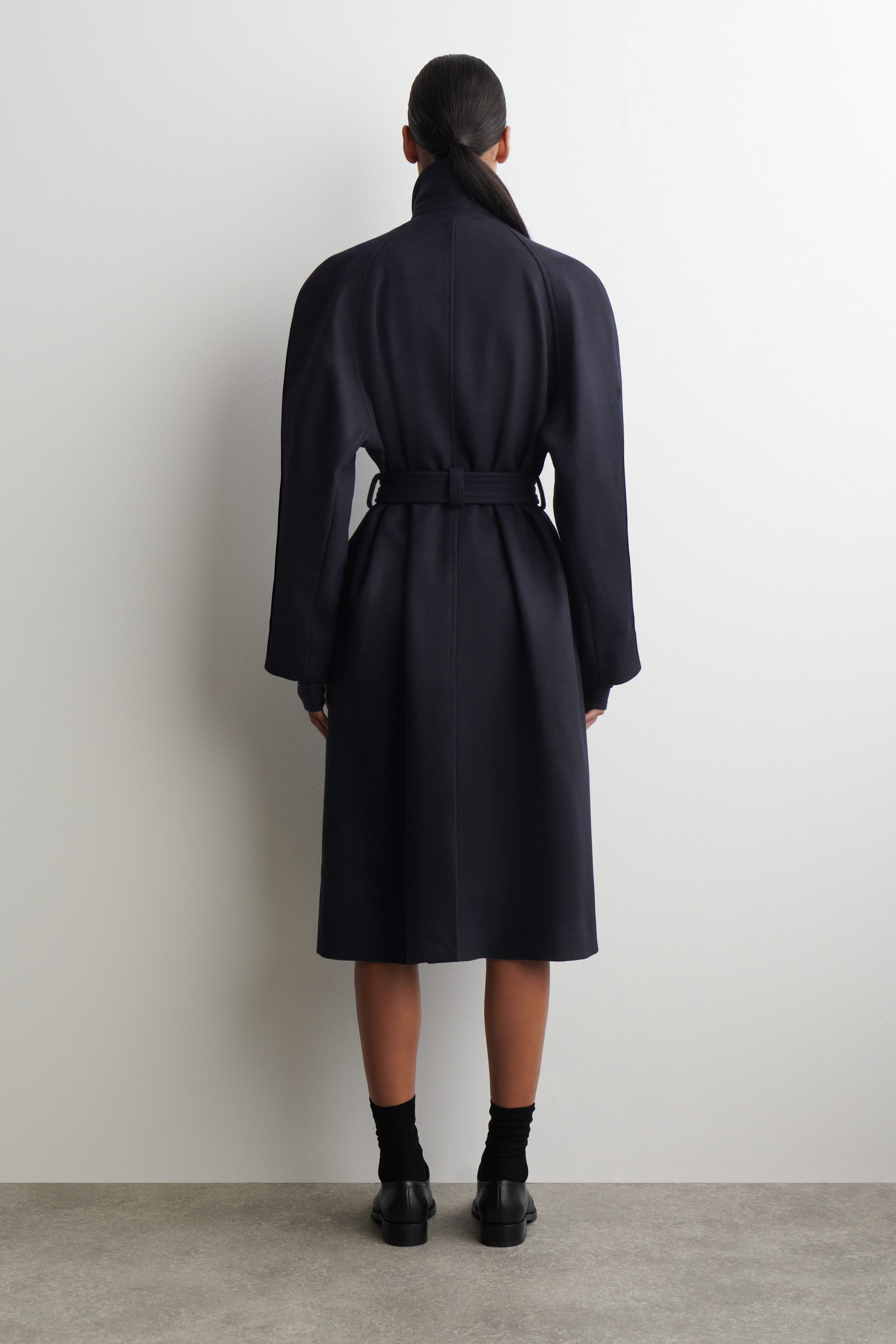 WOOL-BLEND LONG TRENCH COAT - NAVY | COS GB | COS UK