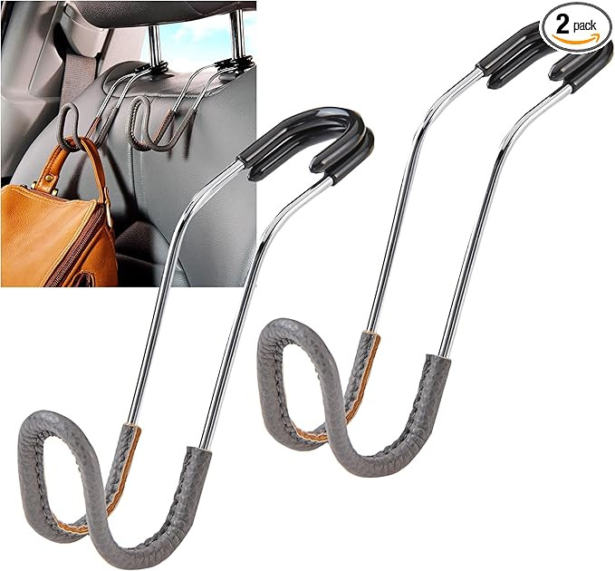 High Road Car Hooks for Purses and Bags with Leather Trim - Unbreakable Headrest Car Hooks for La... | Amazon (US)