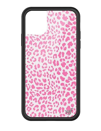 Wildflower Cases - Pink Meow Case, Compatible with Apple iPhone 11 | Pink, White, Animal Print, Cheetah, Trendy - Protective Black Bumper, 4ft Drop Test Certified, Women Owned Small Business | Amazon (US)