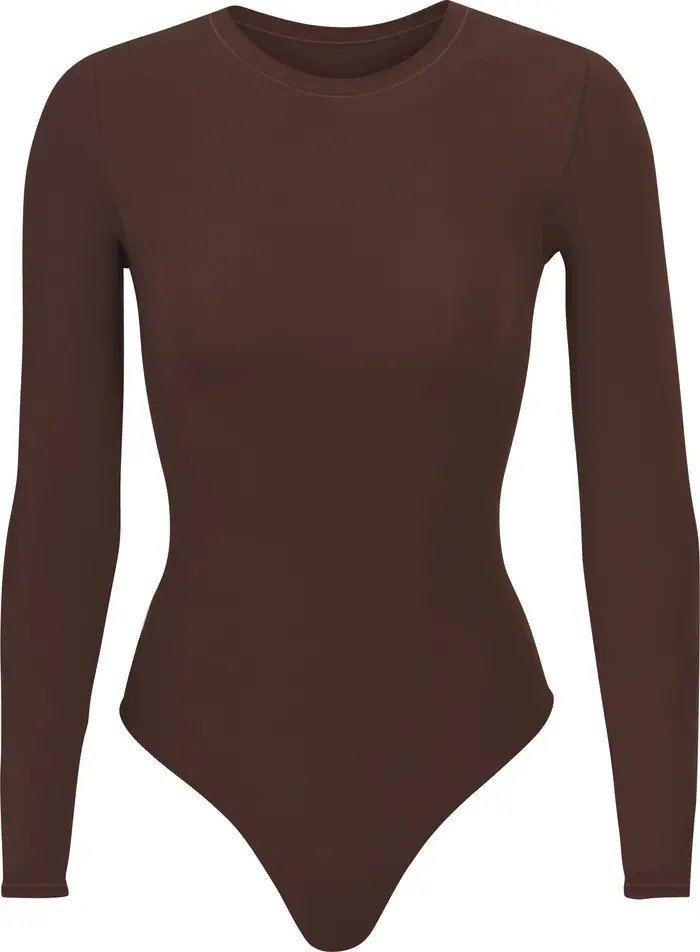 SKIMS Fits Everybody Long Sleeve Thong Bodysuit | Nordstrom | Nordstrom