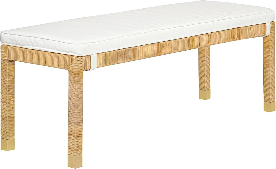 Tov Furniture Amara Natural Woven Rattan Bench | Amazon (US)