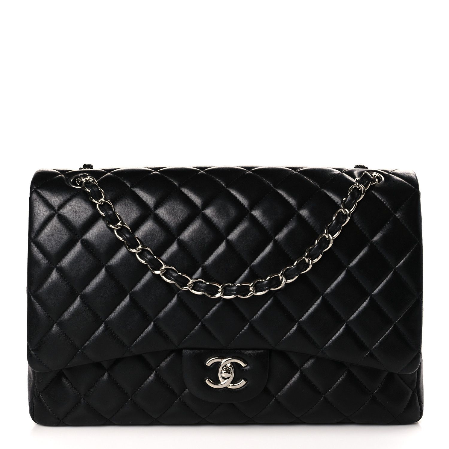 Lambskin Quilted Maxi Single Flap Black | FASHIONPHILE (US)