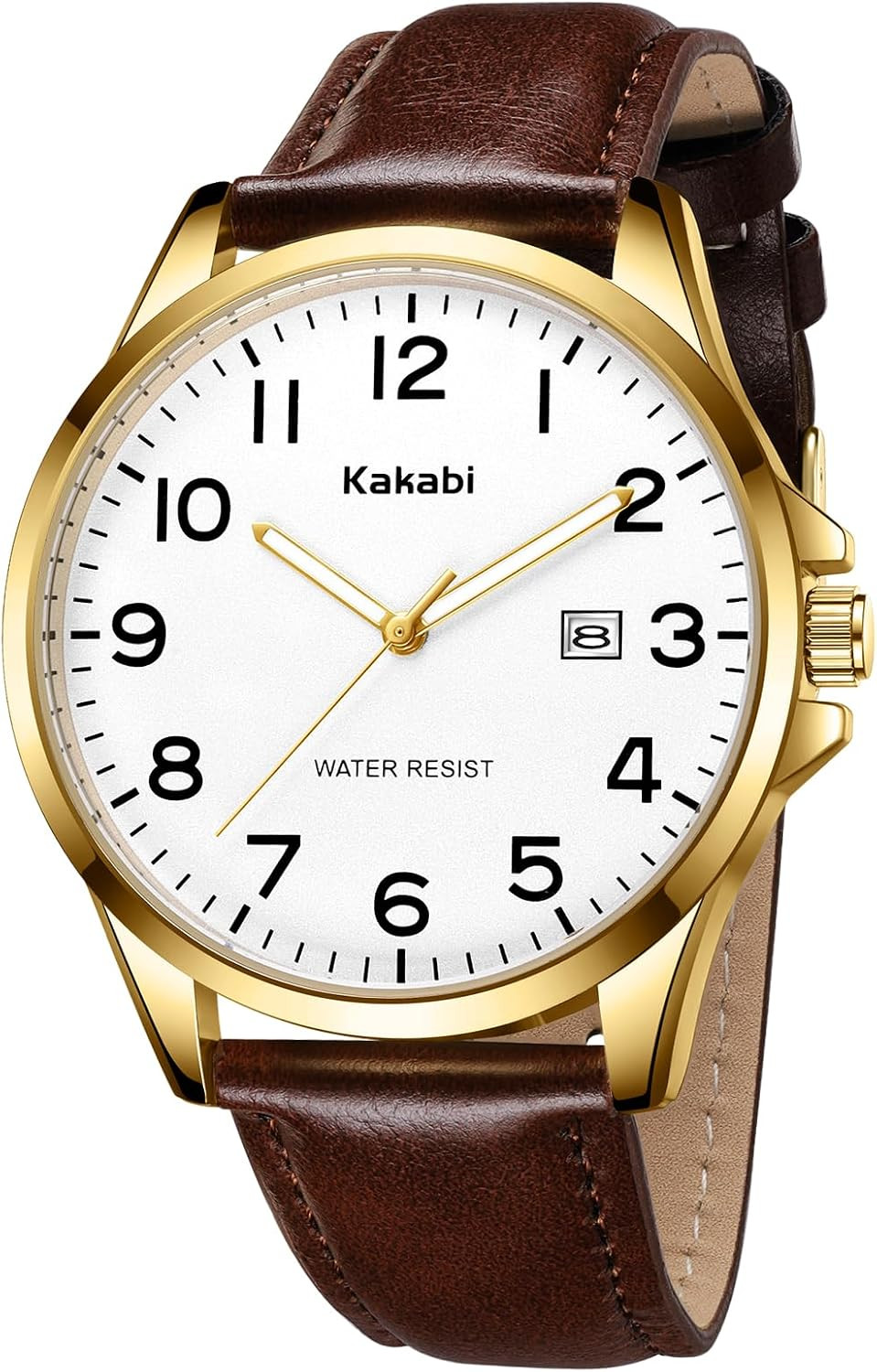 Watch for Men, Fashion Minimalist Wrist Watch Waterproof Quartz Analog Date with Leather Strap | Amazon (US)
