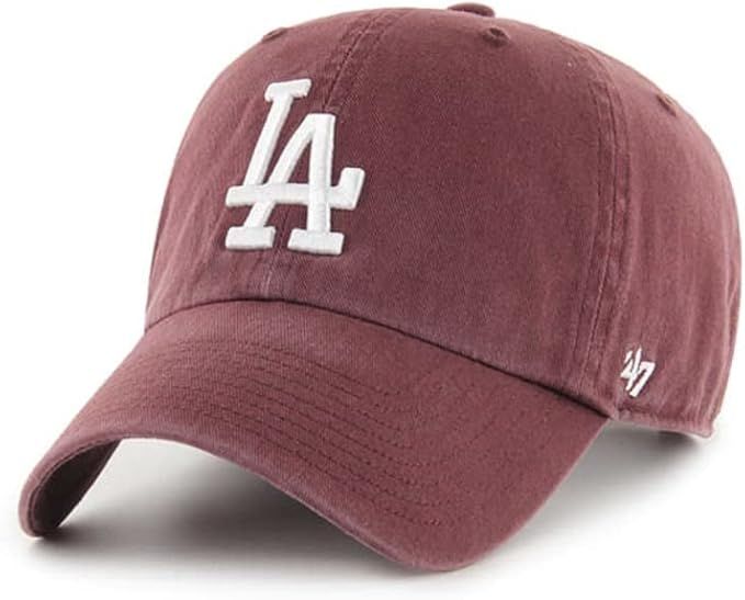 '47 Los Angeles Dodgers Mens Womens Clean Up Adjustable Strapback Chocolate Brown Hat, White Logo... | Amazon (US)