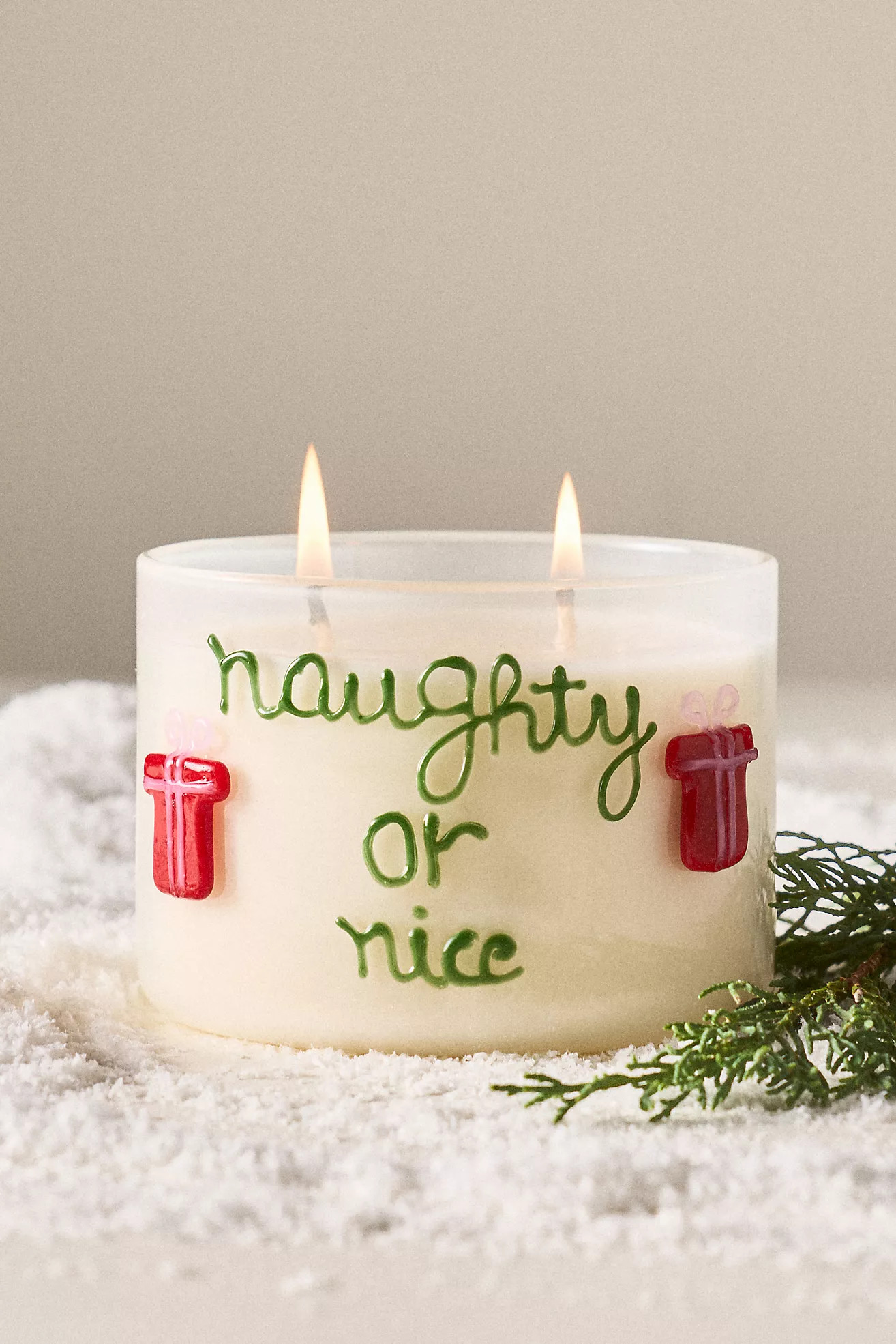 Festive Notes Naughty or Nice Gourmand Caramel Spice Wonderland Glass Candle | Anthropologie (US)