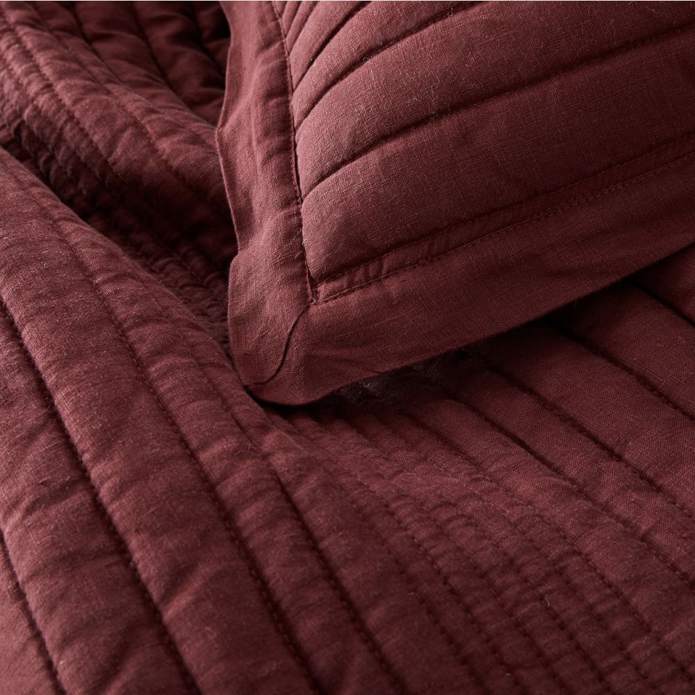European Flax Linen Linework Quilt & Shams | West Elm (US)