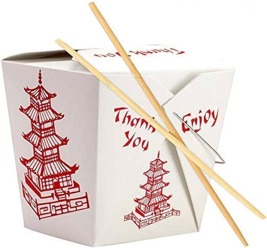 Avant Grub Food Storage Container, Greaseproof Chinese Take Out Box With Chopsticks. 25pk Large F... | Amazon (US)