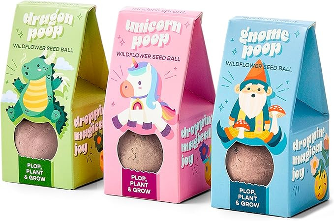Modern Sprout Wildflower Seed Ball Poop - Non-GMO, Hand-Rolled Clay Seed Bombs with Wildflower Se... | Amazon (US)