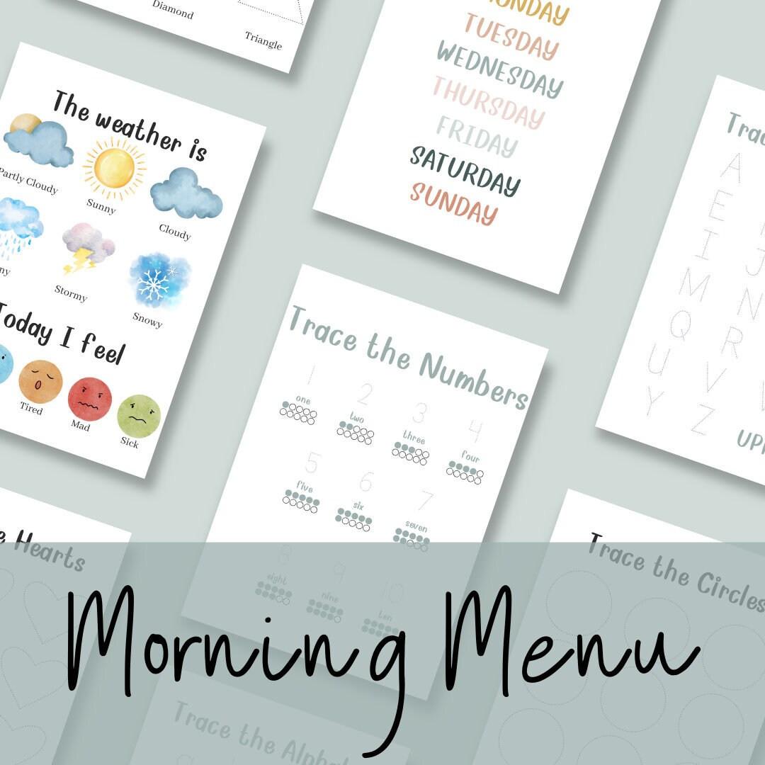 Morning Menu Morning Time Bundle Homeschool Printable - Etsy | Etsy (US)