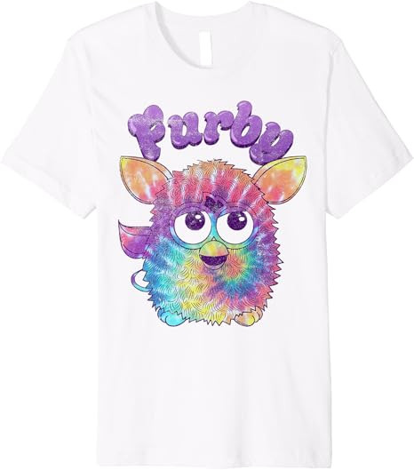 Furby Tie Dyed Cute Portrait Logo Premium T-Shirt | Amazon (US)