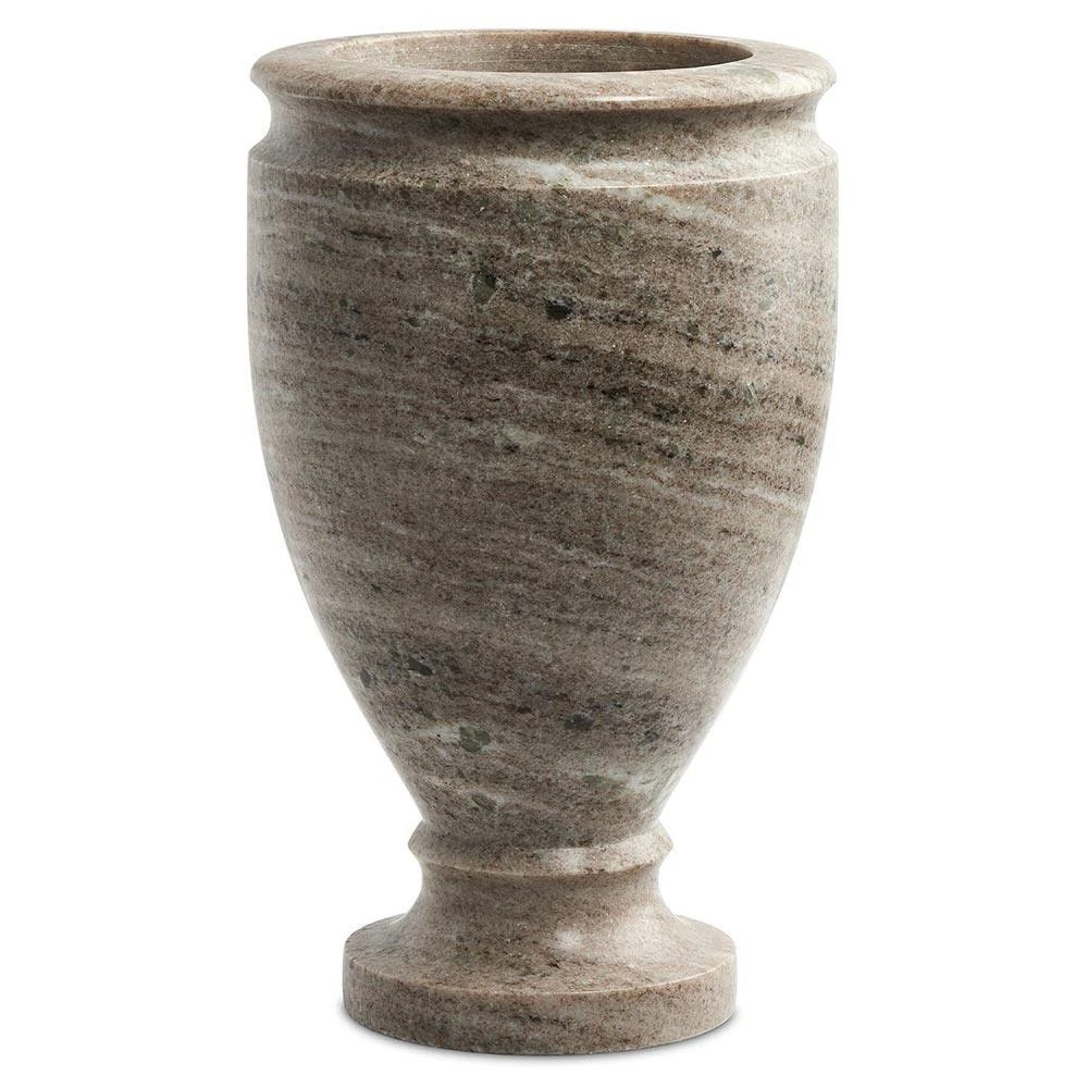 Fionna Modern Classic Grey Solid Marble Amphora Decorative Table Vase | Kathy Kuo Home