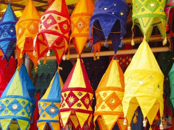 12 Pcs Mix Lot cotton hanging lamp shade Indian wedding Decor Lanterns Diwali Lamps home-living d... | Etsy (US)