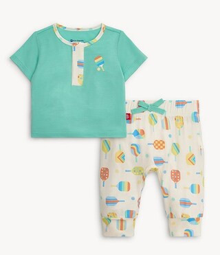 Magnetic Me Baby Boys Perfect Pickle Paddles Short Sleeve Henley & Printed Pull-On Pants 2-Piece ... | Dillard's