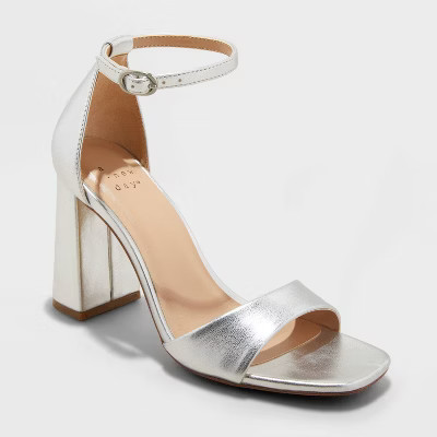 Women's Shelly Heels - A New Day™ Silver 9.5 | Target
