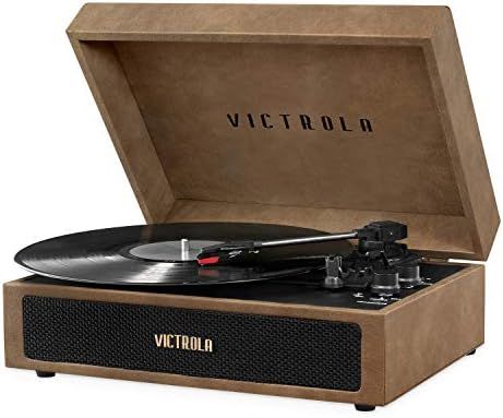 Victrola Parker Bluetooth Suitcase Record Player with 3-Speed Turntable, Lambskin Brown (VSC-580BT-L | Amazon (US)