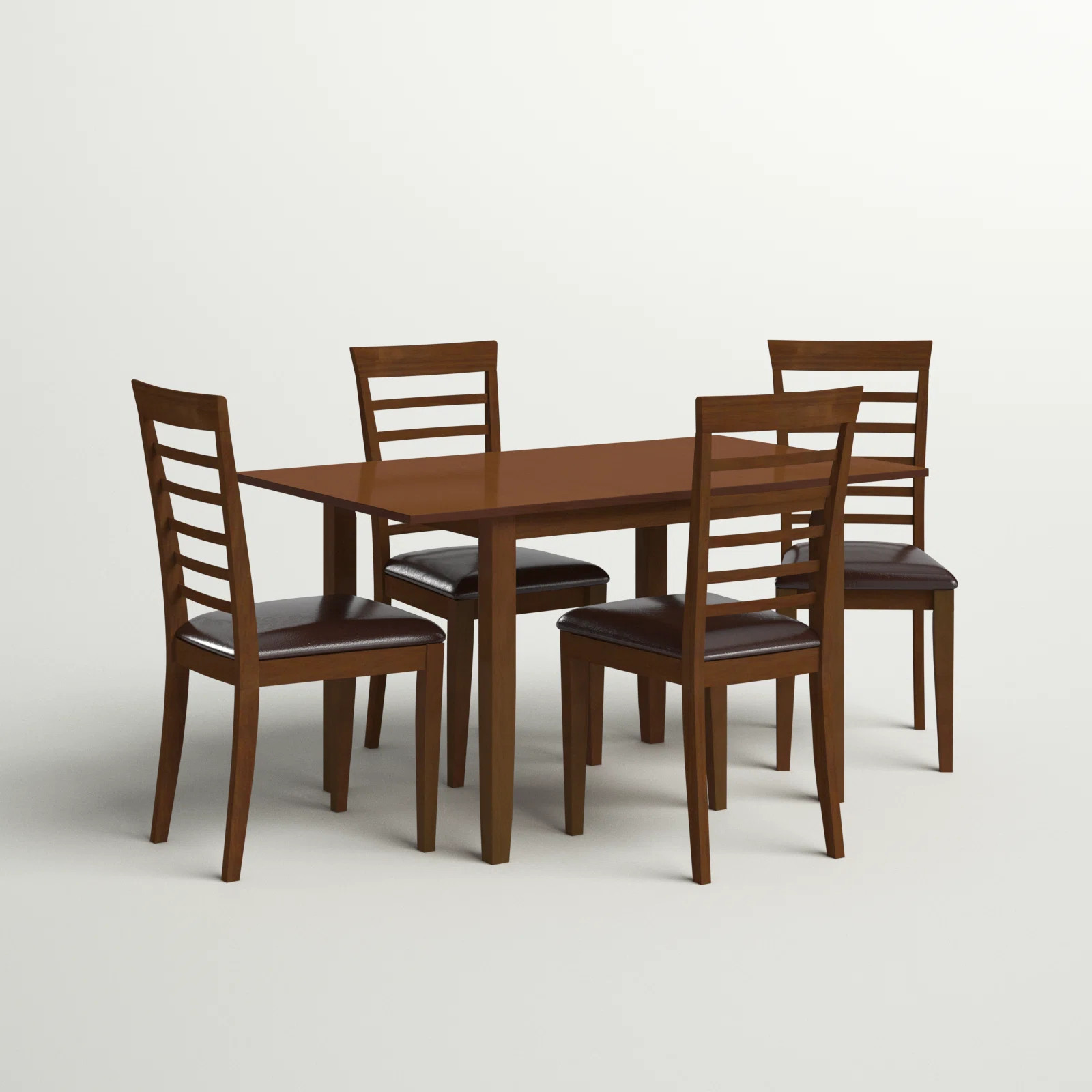 5 Piece Dinette Set for 4 Includes a Rectangle Dining Room Table with Butterfly Leaf and 4 Faux L... | Wayfair North America