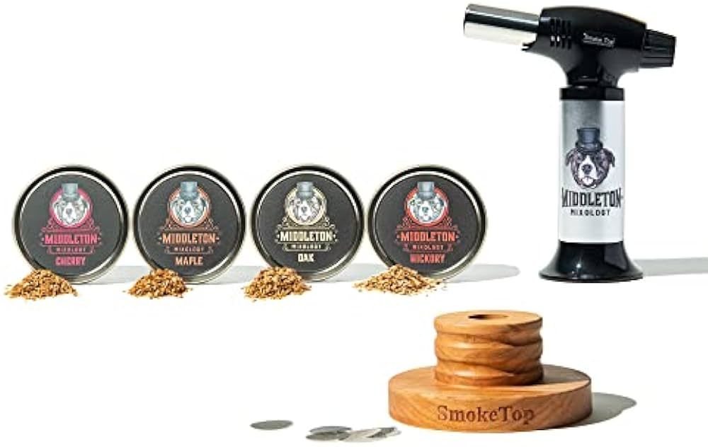 SmokeTop Cocktail Smoker Kit and Torch with Cherry, Hickory, Maple, and Oak Wood Chips - Cocktail... | Amazon (US)