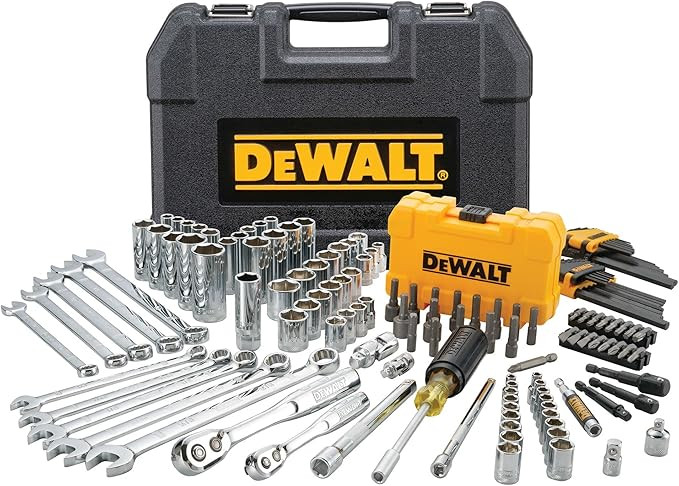 DEWALT Mechanics Tools Kit and Socket Set, 142-Piece, 1/4 & 3/8" Drive, MM/SAE (DWMT73802) | Amazon (US)
