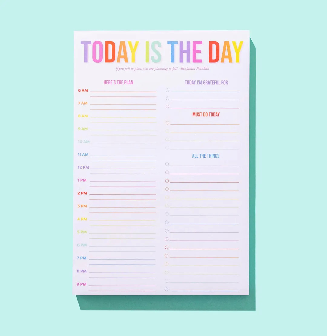 Today is the Day Notepad - Planner Stationery Stationary Notepad Teacher Gift - Etsy | Etsy (US)