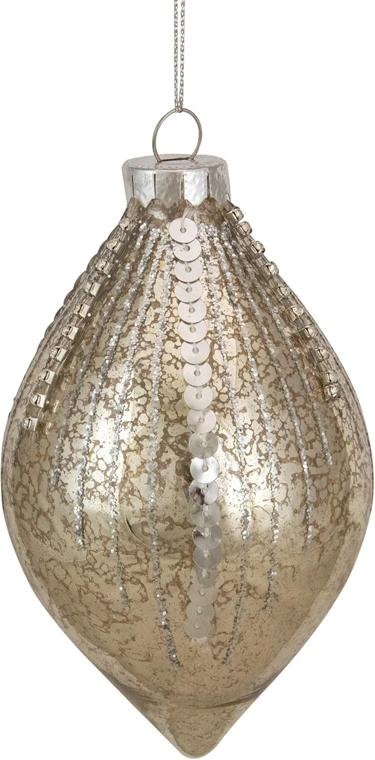 5" Gold Mercury Glass Finial Christmas Ornament | Amazon (US)