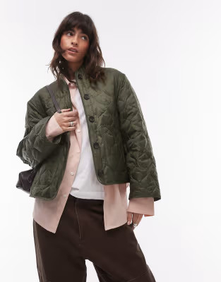 ARKET quilted jacket in khaki | ASOS (Global)