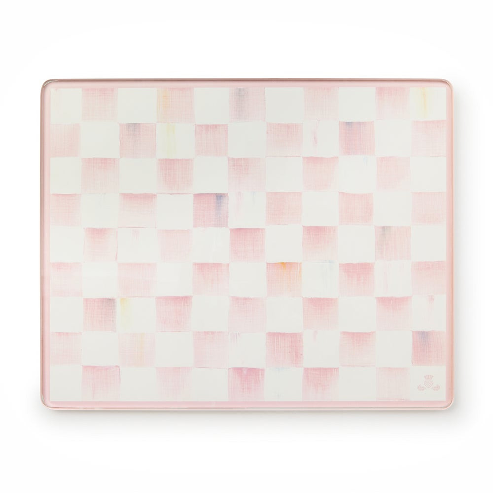 Rosy Check Glass Cutting Boards, Set of 2 | MacKenzie-Childs