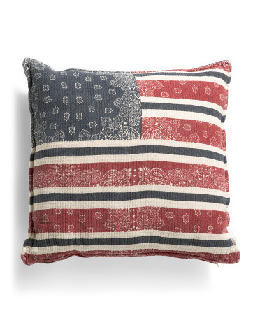 20X20 Bandana American Flag Pillow, Cotton/Polyester | TJ Maxx