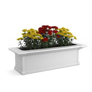 Mayne Yorkshire 36 in. x 12 in. Self Watering White Vinyl Window Box 4823W - The Home Depot | The Home Depot