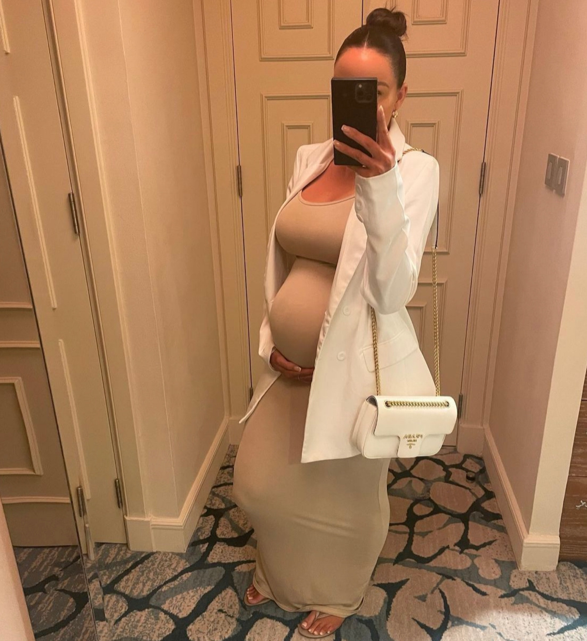 fashion nova pregnancy dress Maternity Nova Chiffon Dress main image 1