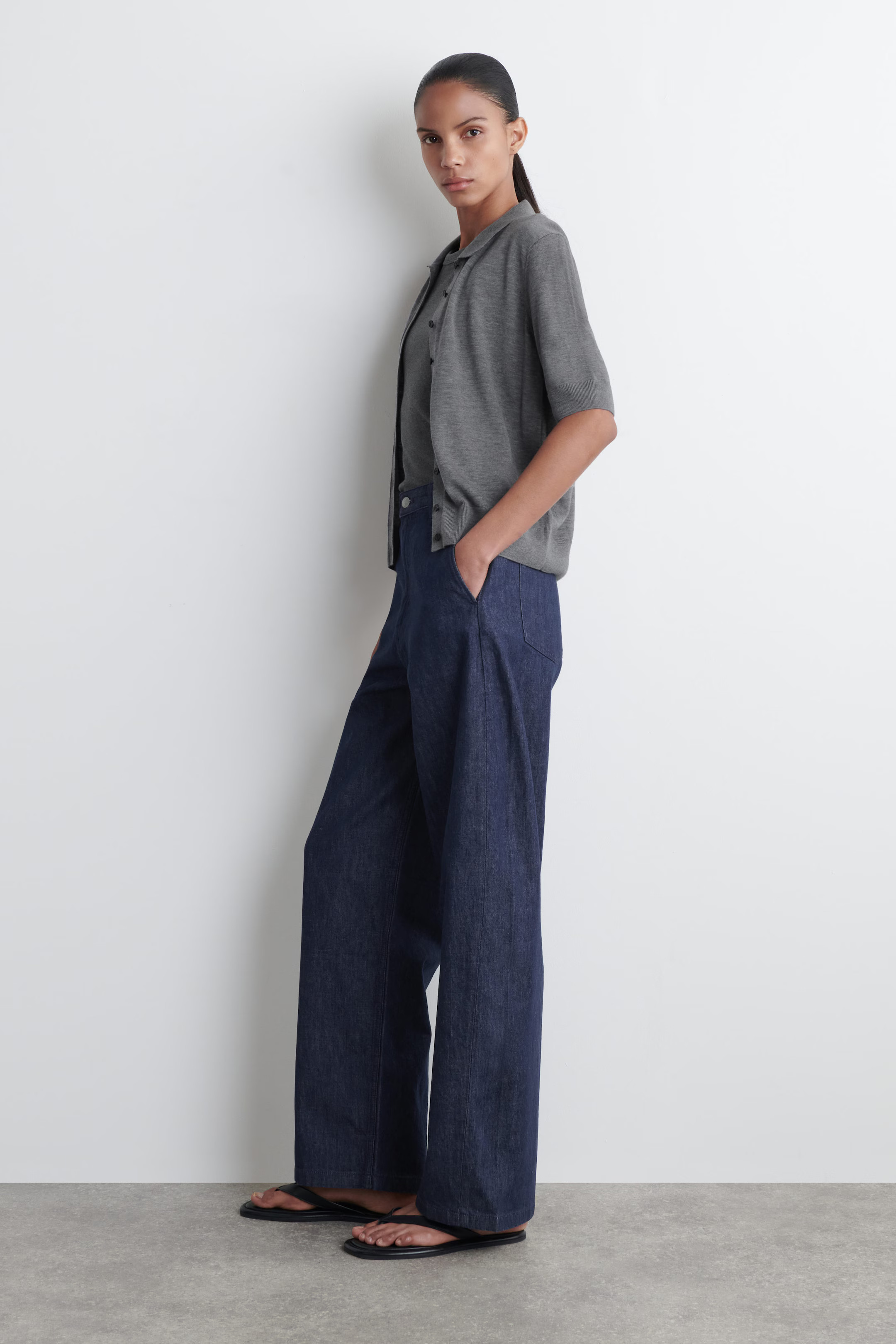 PANTALON LARGE EN DENIM - BLEU FONCÉ | COS | COS (EU)