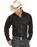 Ariat Men's Solid Twill Classic Fit Shirt, Black, Medium | Amazon (US)