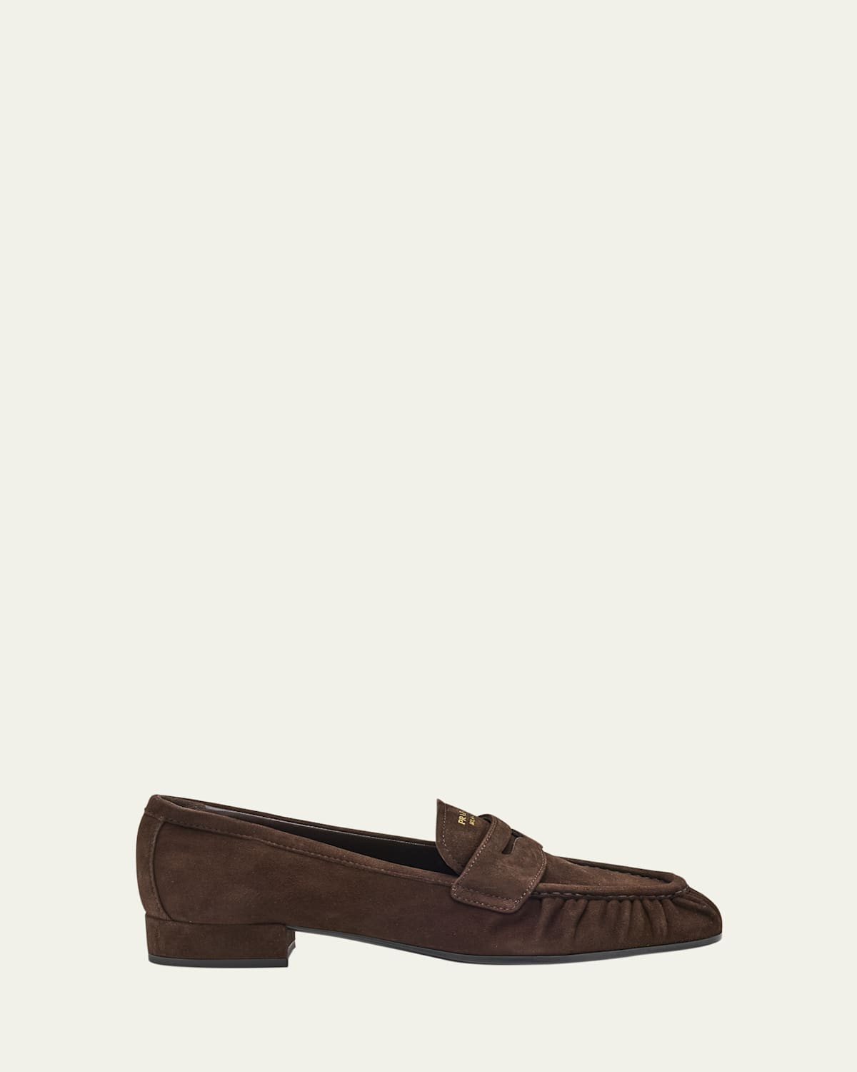 Suede Ruched-Toe Penny Loafers | Bergdorf Goodman