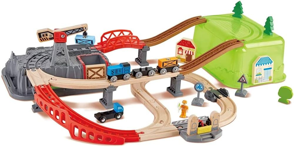 Hape Railway Bucket-Builder-Set L: 19.7, W: 31.5, H: 5.5 inch | Amazon (US)