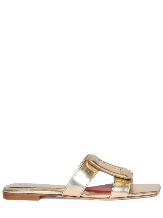 10mm Metallic leather flats sandals | Luisaviaroma
