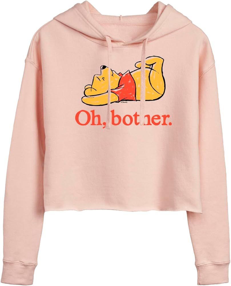 Disney - Winnie the Pooh - Oh, Bother - Sketch - Juniors Cropped Pullover Hoodie - Size Medium Bl... | Amazon (US)