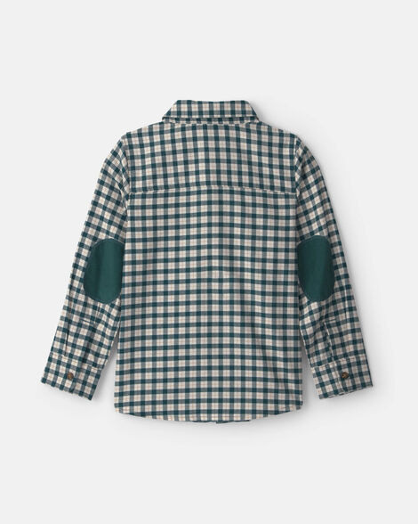 Boys Plaid Long-Sleeve Button-Down Shirt - Green/White | Carter's Inc