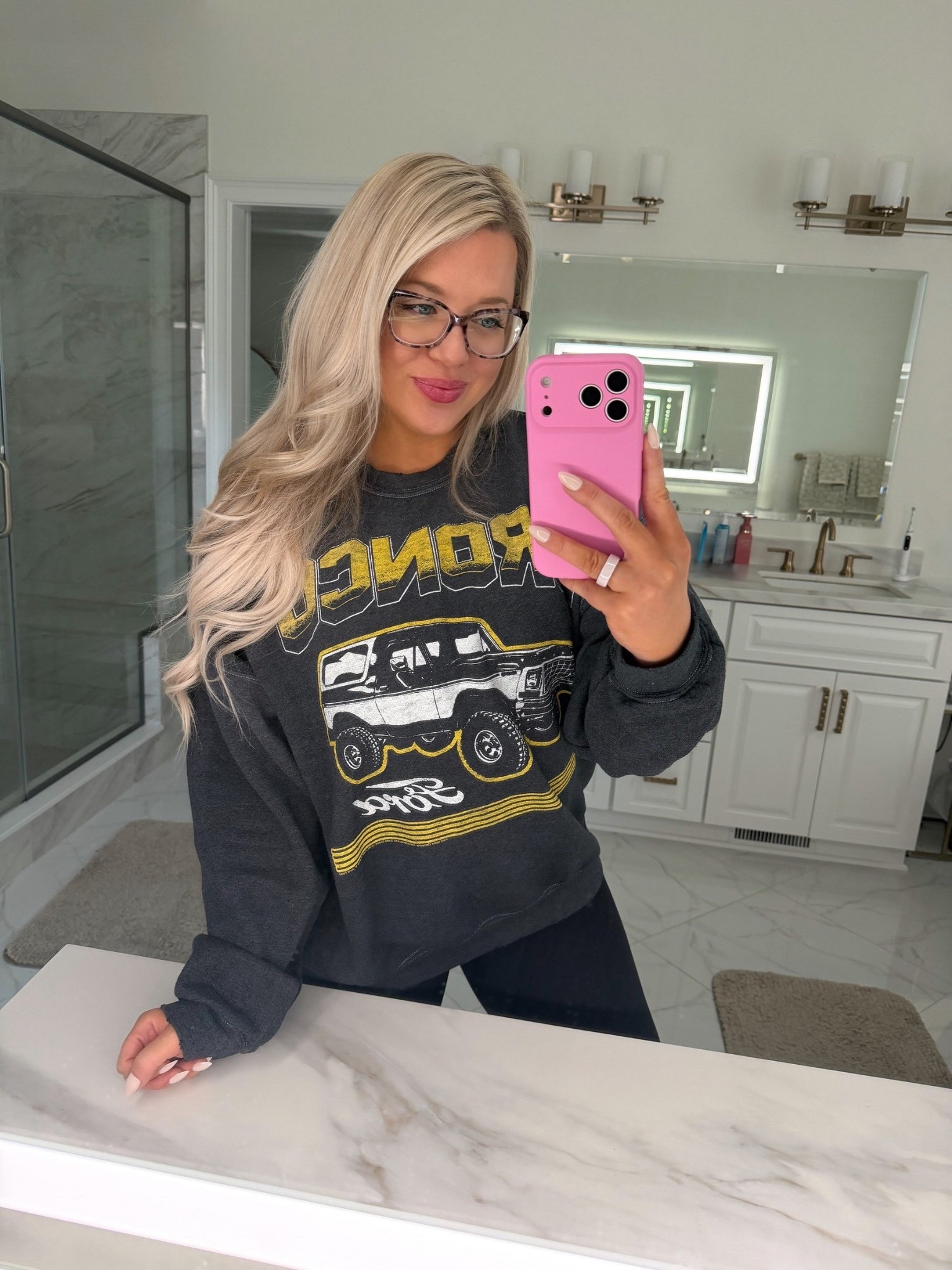 Lately I’ve been loving a good lip stain for that effortless, all-day color 💋 I linked the one I’m wearing + this cozy Bronco sweatshirt.🚙🤍 Love that my work fits can be anywhere from dressy to fun, especially on these chilly days.❄️✨🙌🏼

#LTKootd #LTKBeauty #LTKdayinmylife